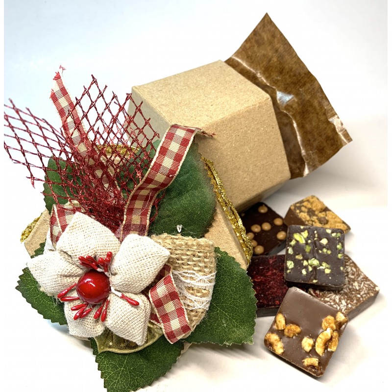 Boite kraft décor fleur