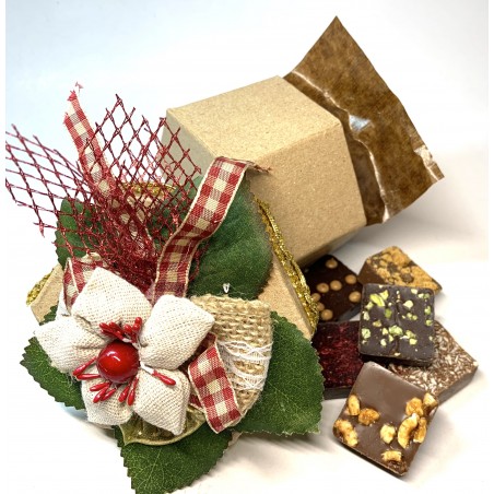 Boite kraft décor fleur