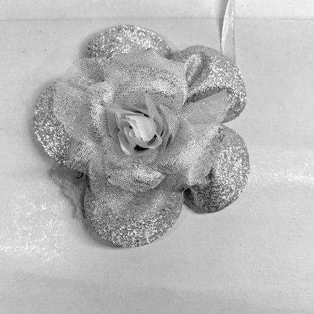 Dragées fleur argenté