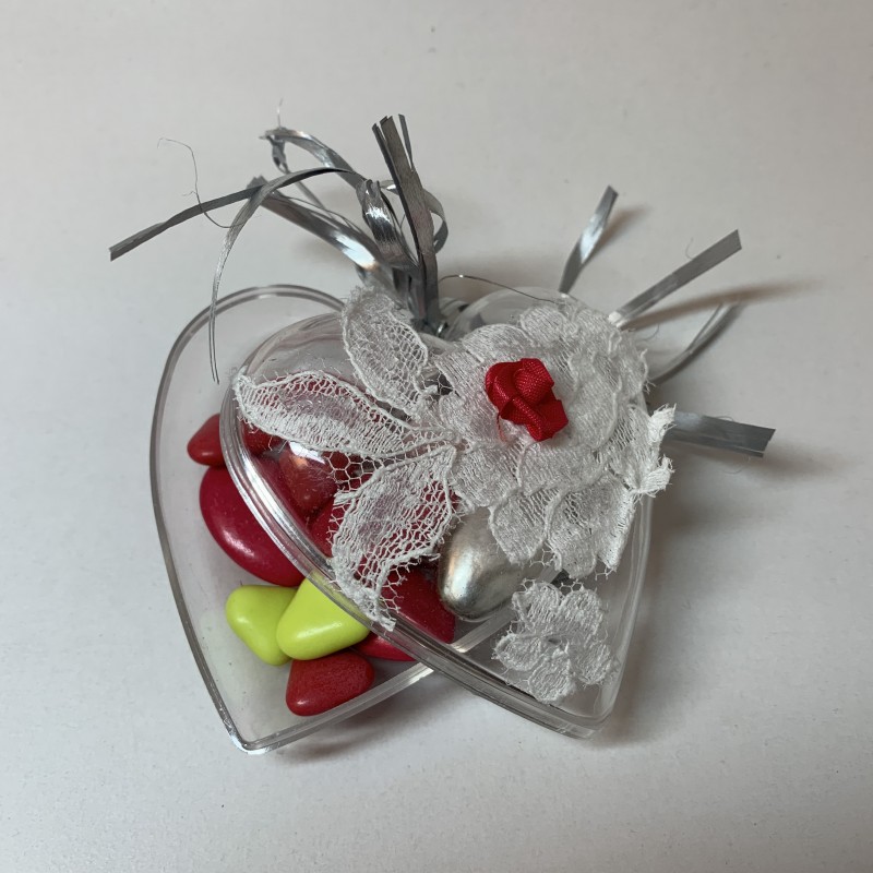 Coeur plexi décor dentelle