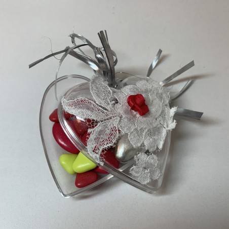 Coeur plexi décor dentelle