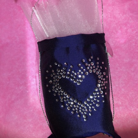 Pochon coeur strass