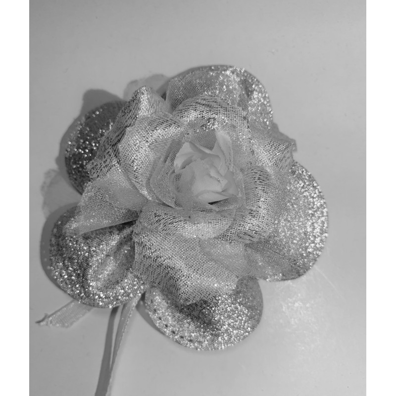 Dragées fleur argenté