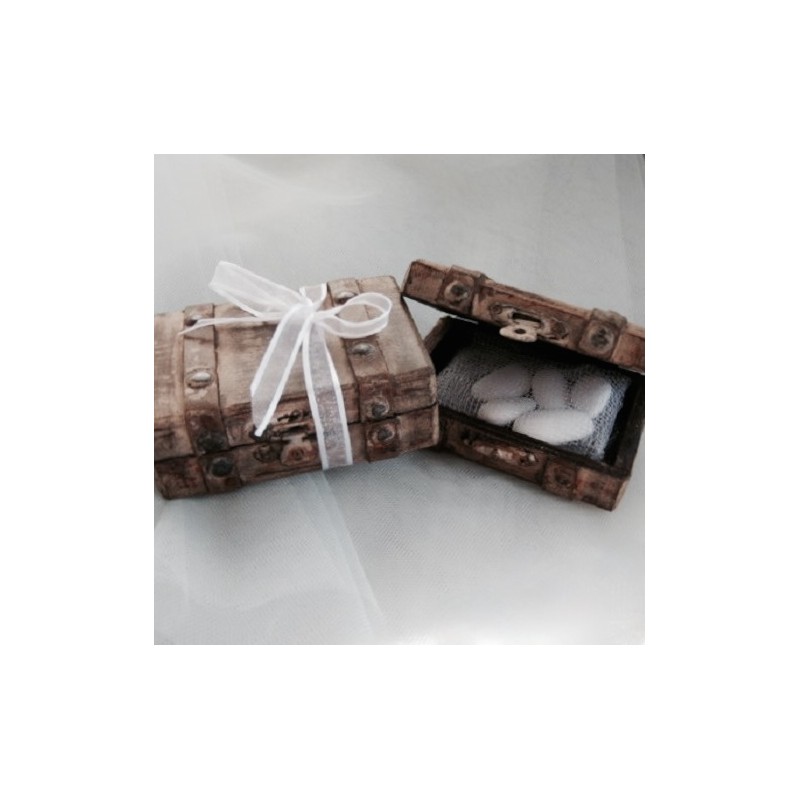 Coffre Vintage Blanc à Dragées | Cadeau Invité...