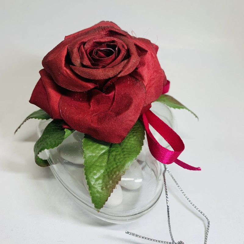 Boite coeur plexi décor rose