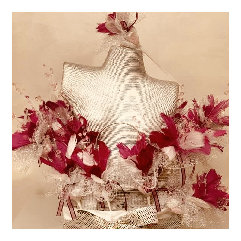 Pique  Fleurs en plumes avec dragees