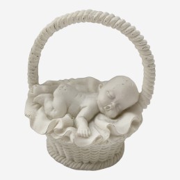 Sleeping Baby in  white basket