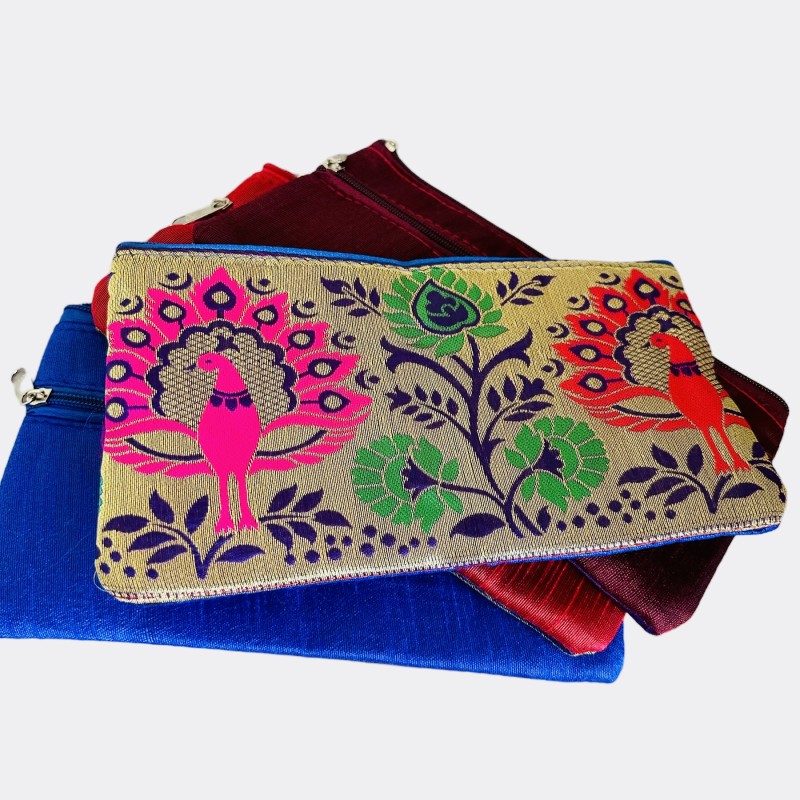 Pochette tissu brocade