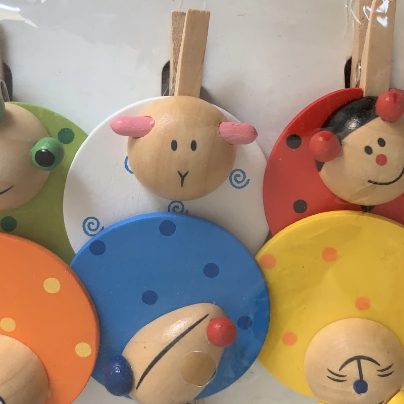 Mini clip en bois paquet de 6