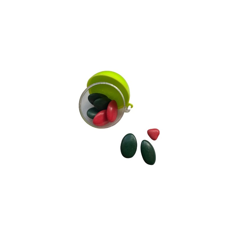 Boule biface a dragees vert fushia