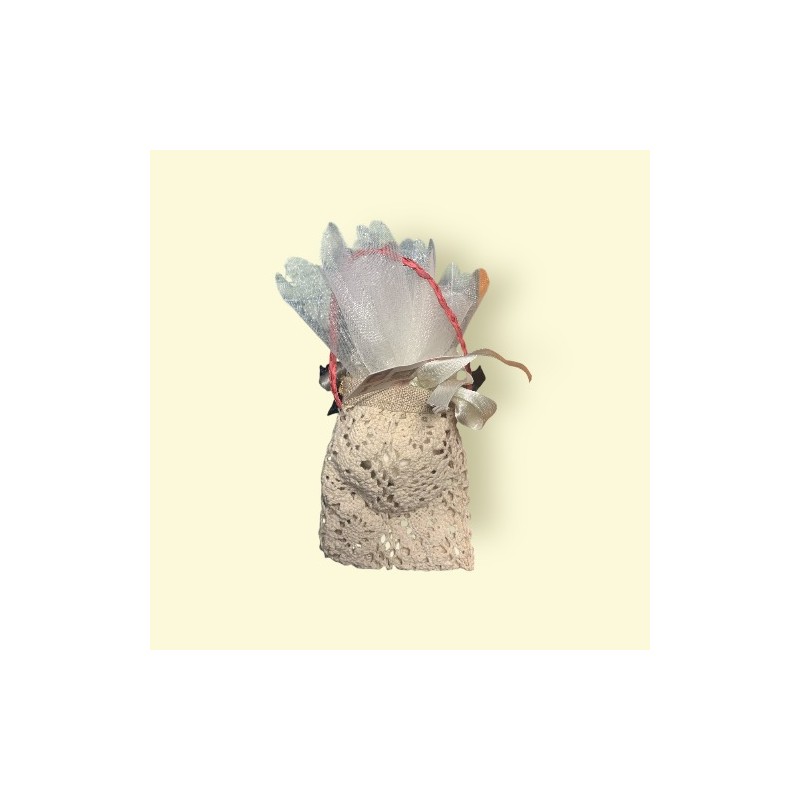 Poupée en Pochon de Baptême avec dragées