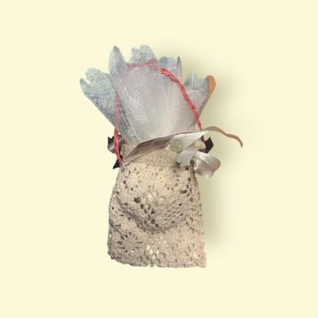 Poupée en Pochon de Baptême avec dragées