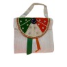 Mini cabas en lin blanc - Édition Indienne tricolore artisanale