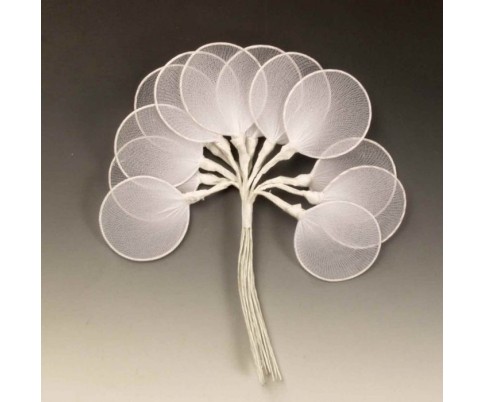 Raquettes pour dragées  blanc Pkt de 12 tiges