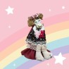 Fabric small case girly doll in coton Fabric small case girly doll in coton