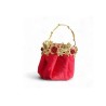 Mini seau Diwali en soie rouge Pochette festive
