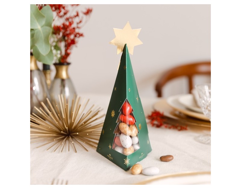 Sapin Cadeau Noël Garni de Galets Chocolat  pour Invités