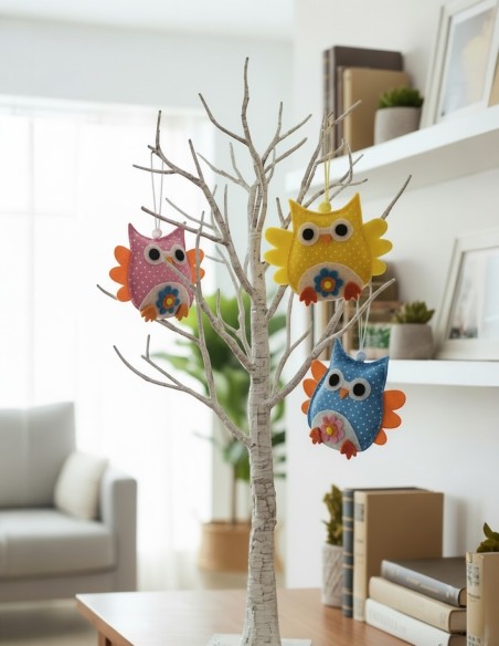 Mini hiboux en feutrine faits main – décorations mignonnes en lot
