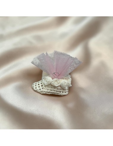 Chausson blanc raphia naissance