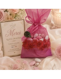 Pochon Dragées Fuchsia & Violet mariage