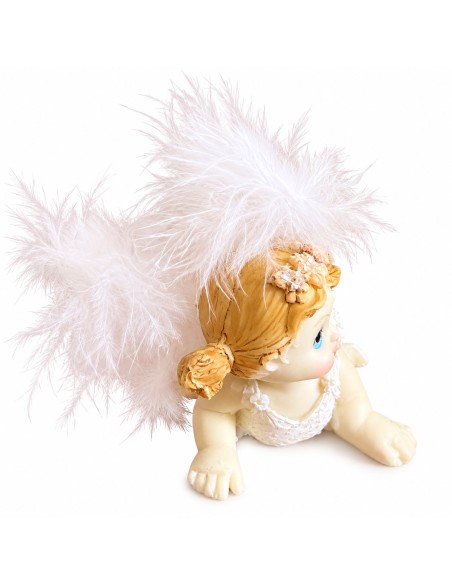 Petit ange bébé décoratif avec ailes pour baptême