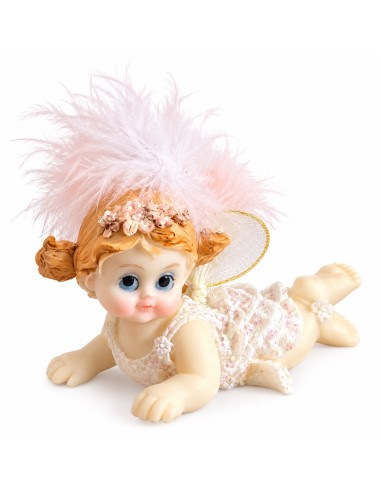 Figurine bébé ange ivoire décoration communion