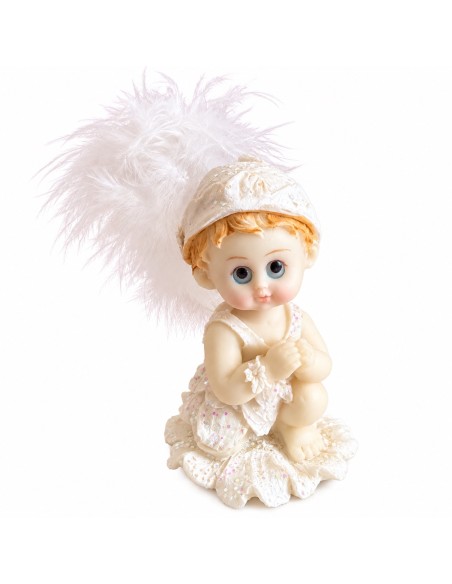 Figurine bébé ange ivoire décoration communion