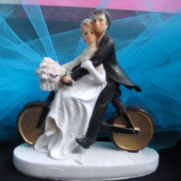 Couple sur vélo Sujet décor...