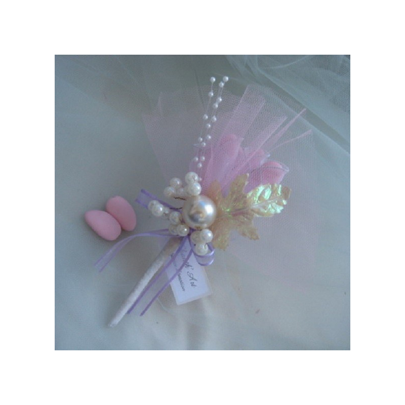 Ballotins porte dragées  decors perles et fleur