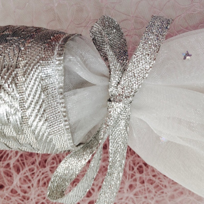 Bollywood Ballotin argenté et blanc