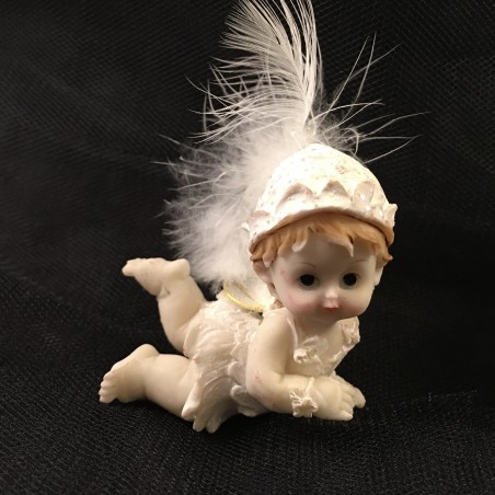 Anges résine avec plumes par lots de 3
