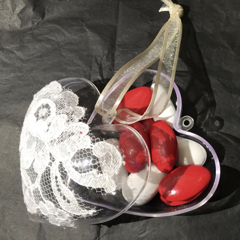 Coeur plexi décor dentelle