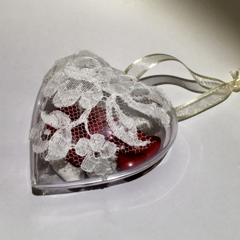 Coeur plexi décor dentelle