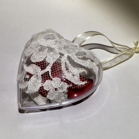 Coeur plexi décor dentelle