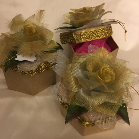 Boite hectogonal golden rose