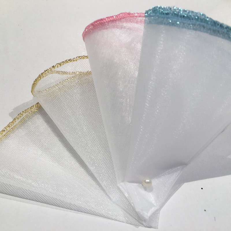 Tulle bordé Or Argenté er rose