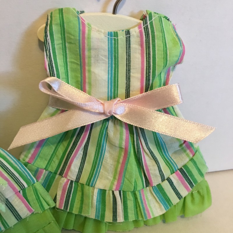 Robe pochon bayadere verte