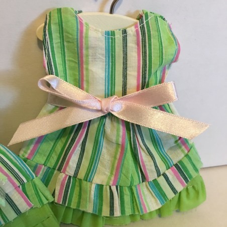 Robe pochon bayadere verte