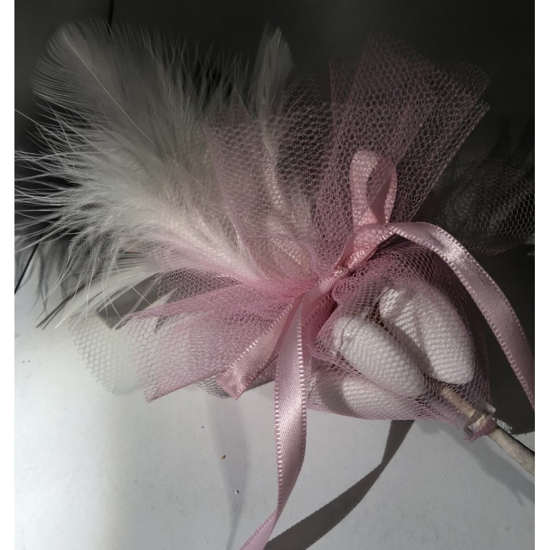 Pic de Fleurs en plumes AVEC DRAGÉES