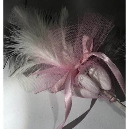 Pic de Fleurs en plumes AVEC DRAGÉES