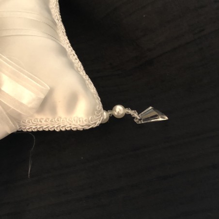 Mariage coussin perles porte alliances