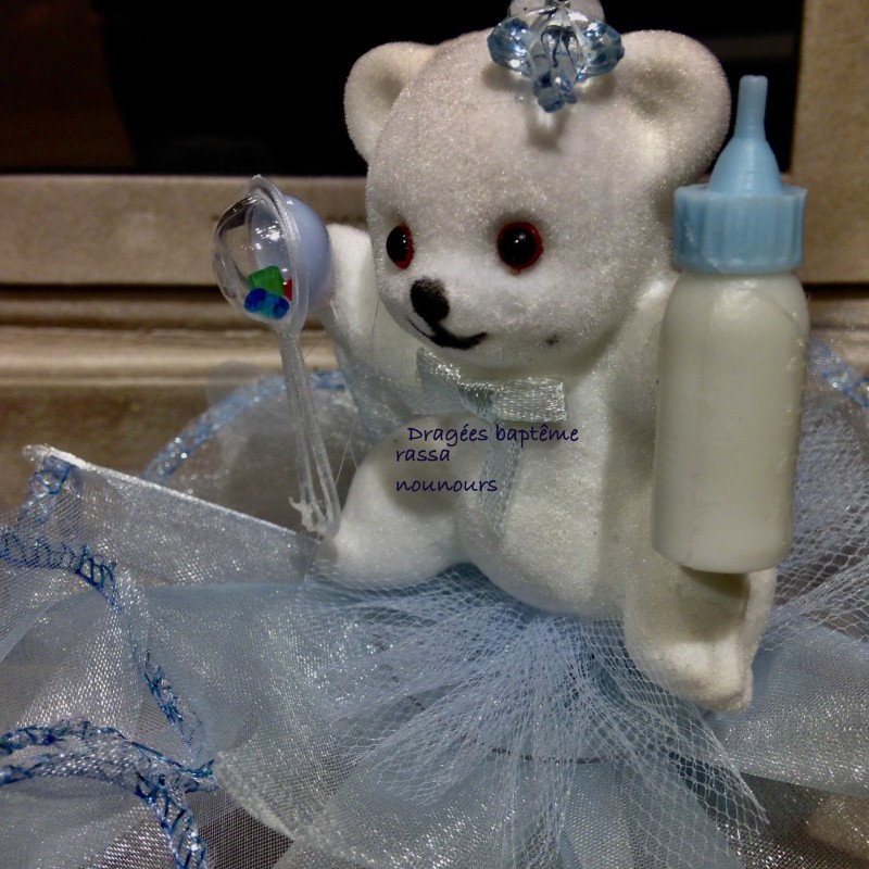 Nounours feutrine boite organdi 