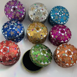 Boite ronde metal oriental