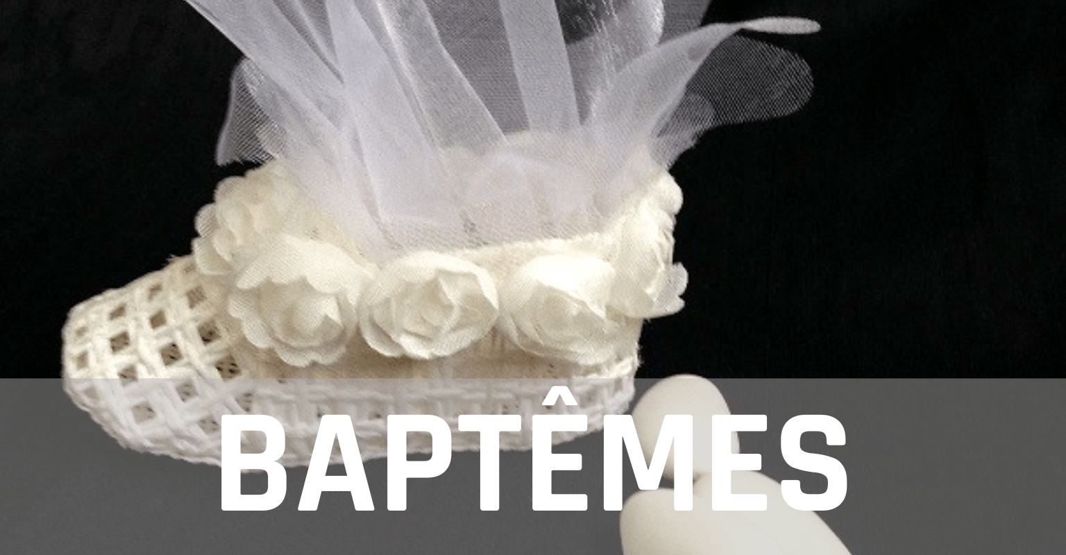 Contenants, pochons et dragées pour baptêmes et naissances
